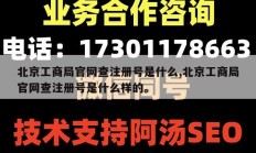 北京工商局官网查注册号是什么,北京工商局官网查注册号是什么样的。