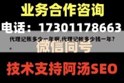 代理记账多少一年啊,代理记帐多少钱一年?。