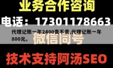代理记账一年2400贵不贵,代理记账一年800元。