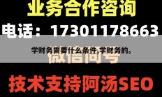 学财务需要什么条件,学财务的。