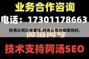财务公司在哪里找,财务公司在哪里找好。
