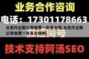 北京代记账公司收费一年多少钱,北京代记账公司收费一年多少钱啊。