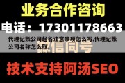 代理记账公司起名注意事项怎么写,代理记账公司名称怎么取。