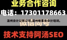 温州会计记账公司,温州哪里有会计培训。