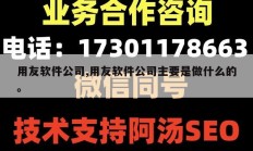用友软件公司,用友软件公司主要是做什么的。