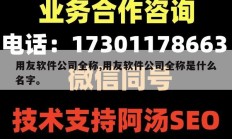 用友软件公司全称,用友软件公司全称是什么名字。